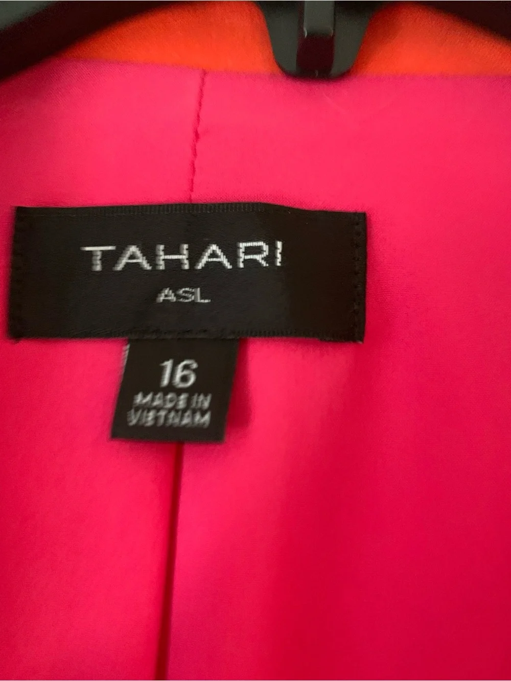 Tahari ASL Orange and Pink Colorblock Blazer - Picture 3 of 5